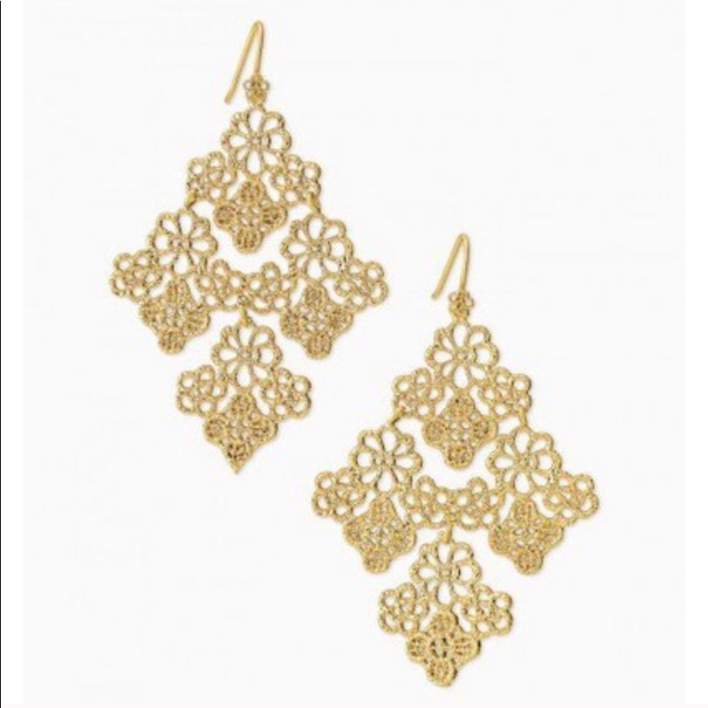 :: Stella & Dot [GOLD] Chantilly Lace Earrings - Picture 2 of 14